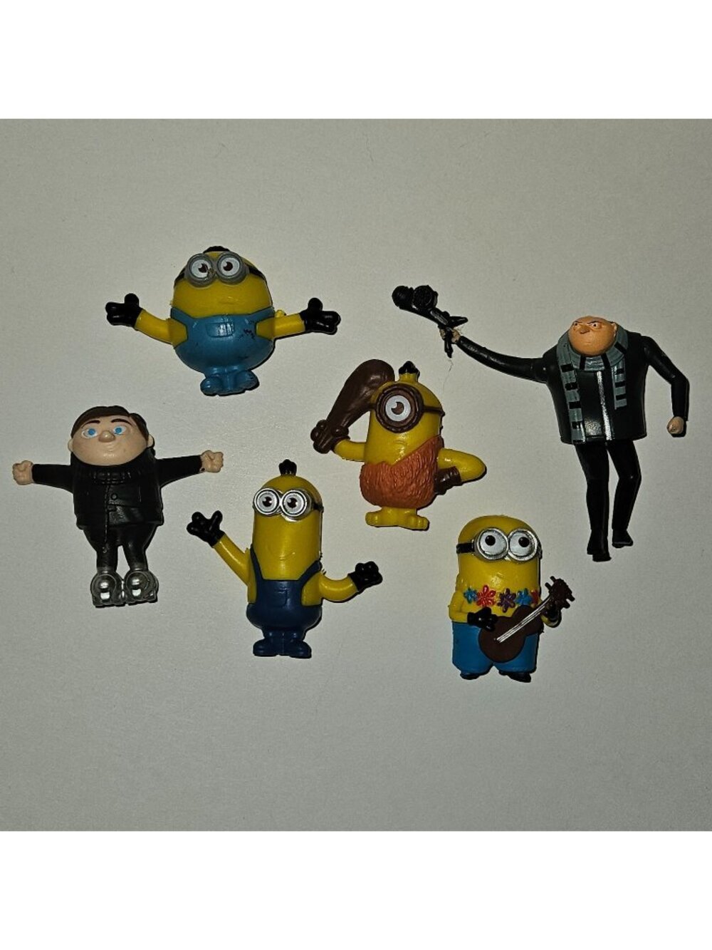 6 Minions Toys Figures Lot Jorge Young Felonius Gru Caveman Carl Kevin Dave